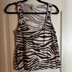 Sezane Black and White Zebra Print Tank Top